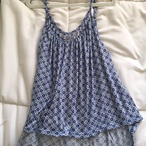 Blue and white tank
